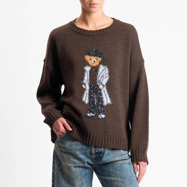 Souvenir-Maglia orsetto paillettes - moro