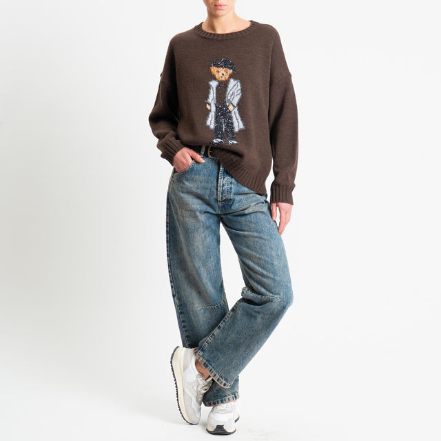 Souvenir-Maglia orsetto paillettes - moro