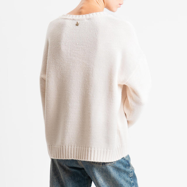 Souvenir-Maglia orsetto paillettes - panna