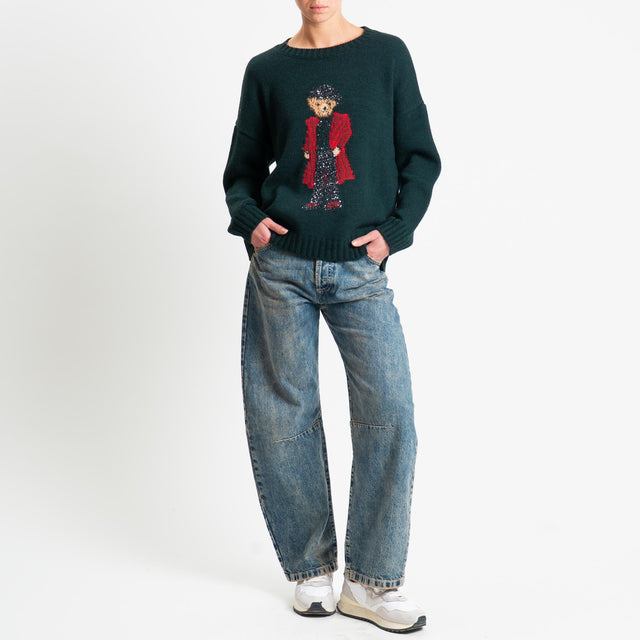 Souvenir-Maglia orsetto paillettes - Verde