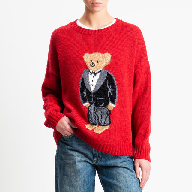 Souvenir-Maglia orsetto misto alpaca - rosso