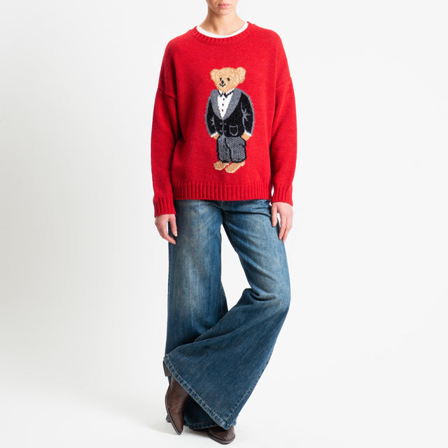 Souvenir-Maglia orsetto misto alpaca - rosso