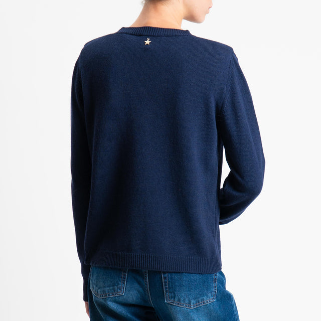 Souvenir-Maglia orsetto con spalline misto cashmer - Blu