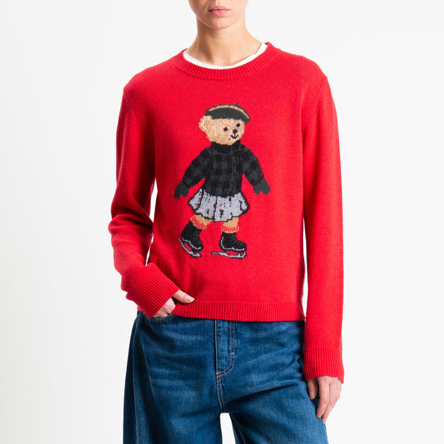 Souvenir-Maglia orsetto misto cashmere - rosso