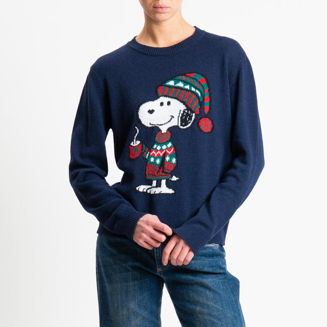 Souvenir-Maglia Snoopy misto cashmere - Blu