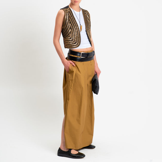 Souvenir-Gilet ricamato con paillettes - nero/oro