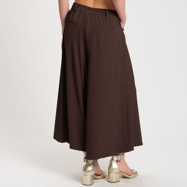 Souvenir-Pantalone cropped tessuto fluido - moro