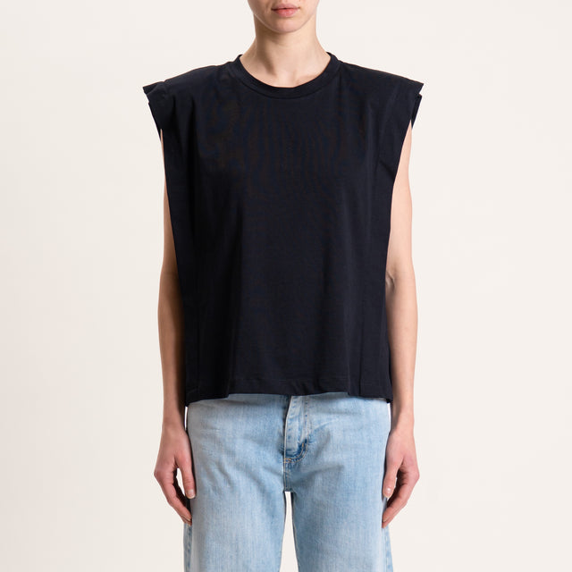 Souvenir-T-shirt con spalline - nero