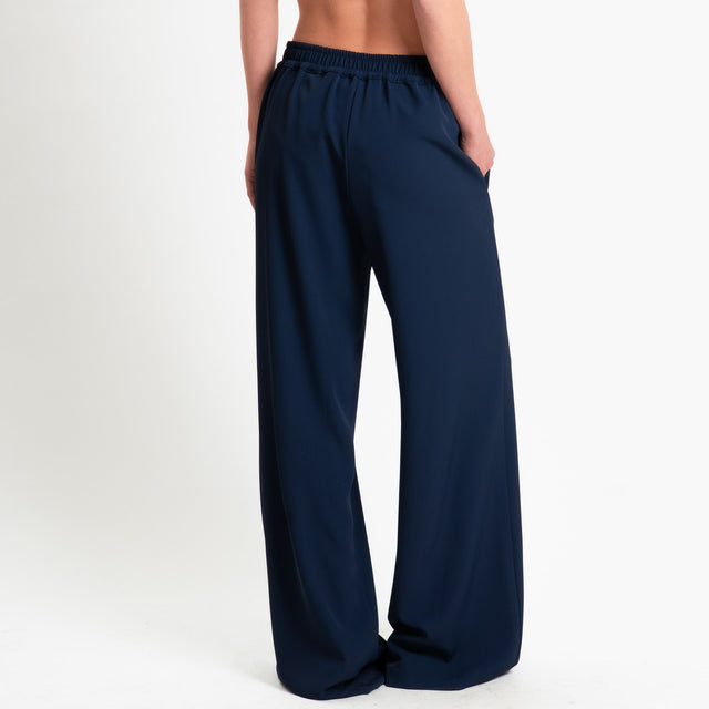 Souvenir-Pantalone tessuto fluido elastico dietro - blu