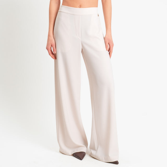 Souvenir-Pantalone tessuto fluido elastico dietro - burro