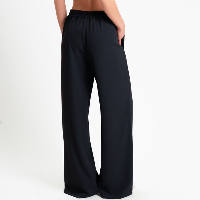 Souvenir-Pantalone tessuto fluido elastico dietro - nero