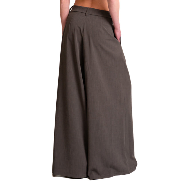 Pantalón ancho con pinzas de recuerdo - plomo