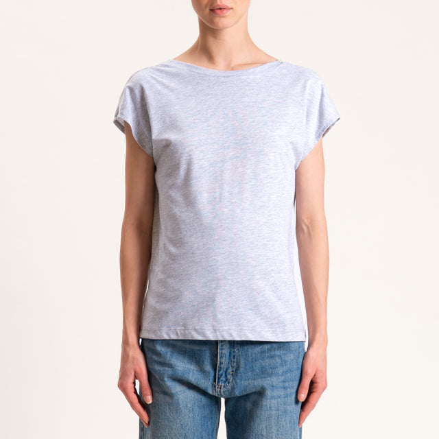 Souvenir-T-shirt scollo v dietro - grigio