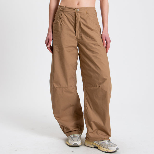 Souvenir-Pantalone GAYA barrel elastico dietro - biscotto