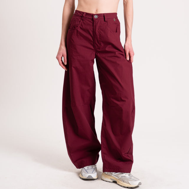 Souvenir-Pantalone GAYA barrel elastico dietro - rosso