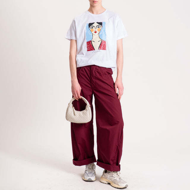 Souvenir-Pantalone GAYA barrel elastico dietro - rosso