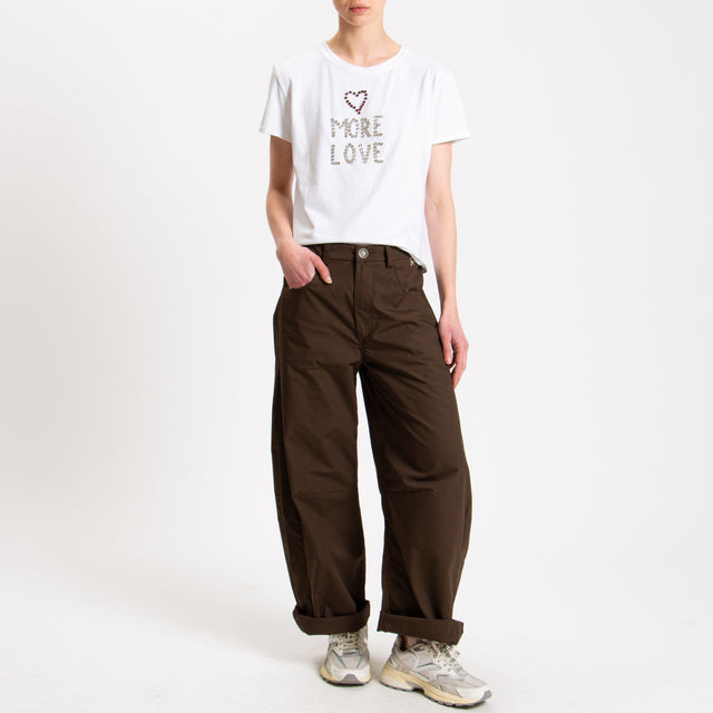 Souvenir-Pantalone GAYA barrel elastico dietro - cioccolato