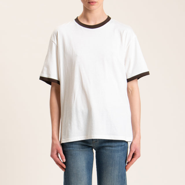 Souvenir-T-shirt bordi contrasto - cioccolato/latte