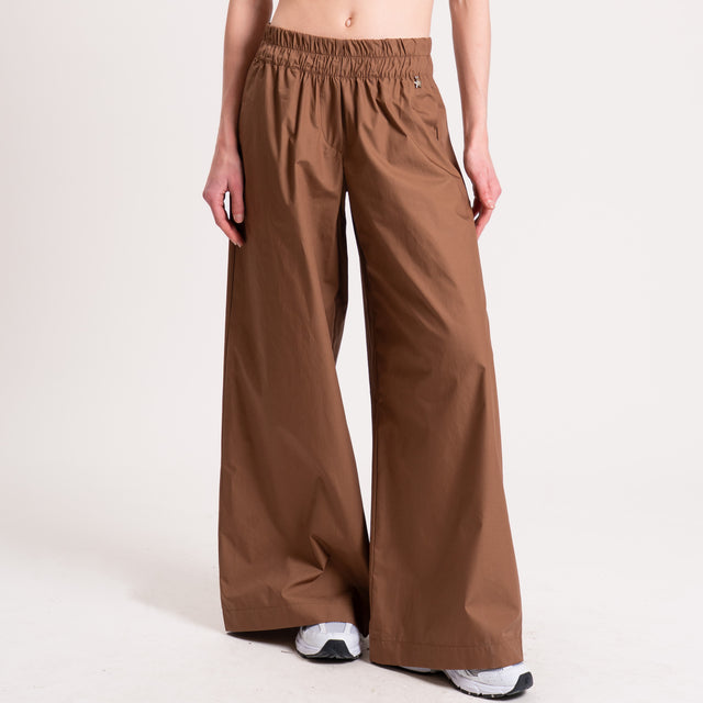 Souvenir-Pantalone popeline wide leg - biscotto