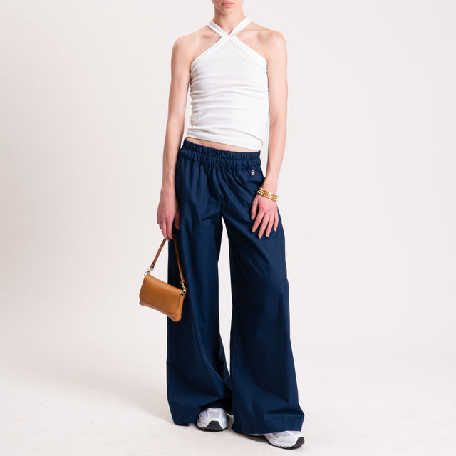 Souvenir-Pantalone popeline wide leg - blu