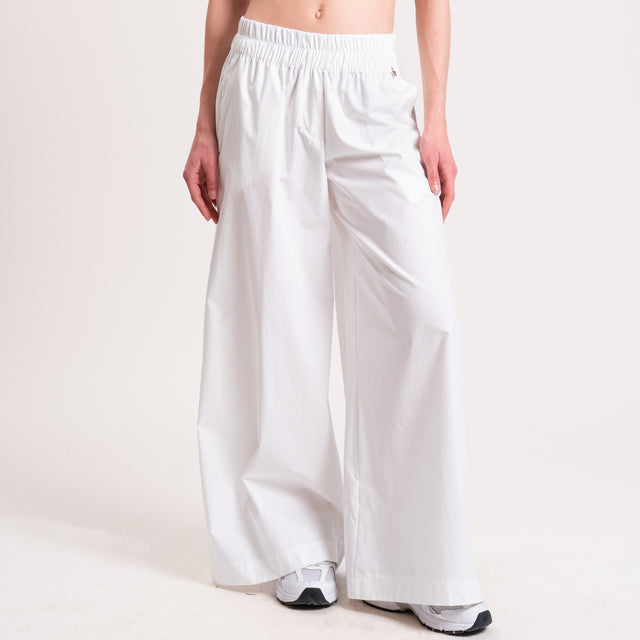 Souvenir-Pantalone popeline wide leg - panna
