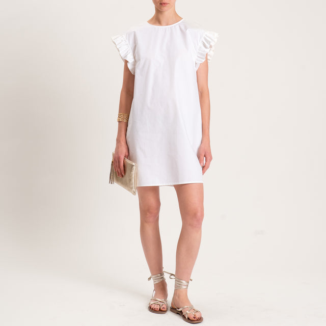 Souvenir-Abito scollo v dietro con rouches - panna