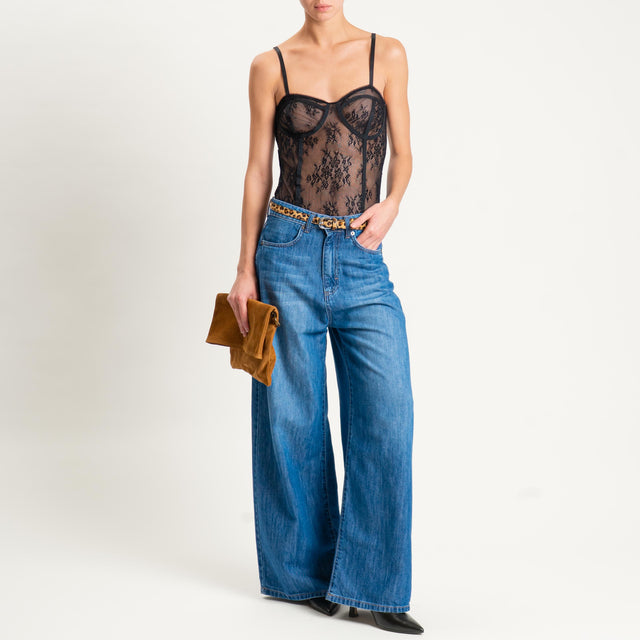Souvenir- Body in pizzo spalline regolabili - nero