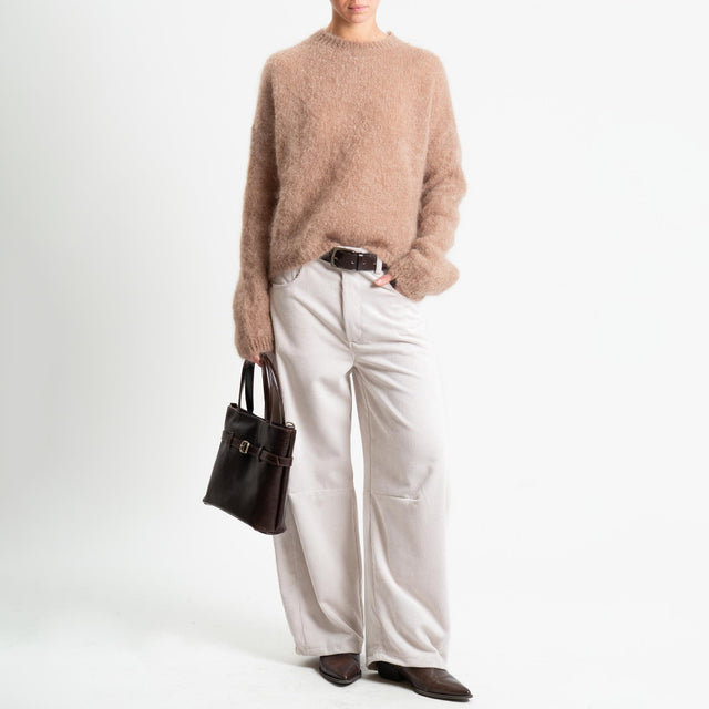 Souvenir-Pantalone GAYA barrel velluto - panna