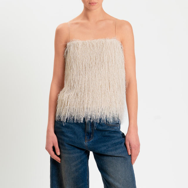 Souvenir-Top frange - panna