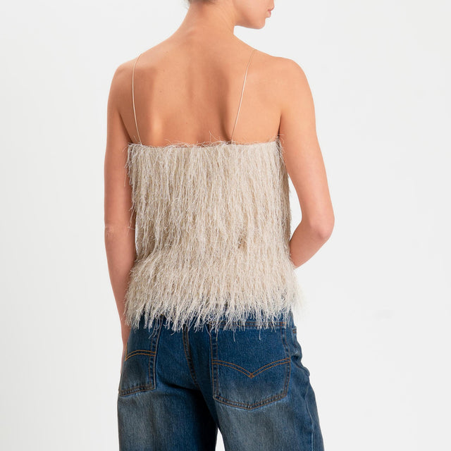 Souvenir-Top frange - panna