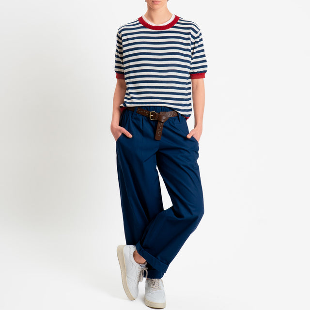 Souvenir-Pantalone barrel elastico in vita - blu