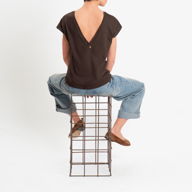 Souvenir-T-shirt scollo v dietro - moro