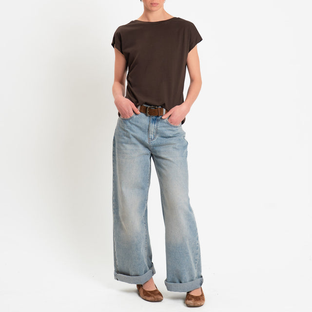 Souvenir-T-shirt scollo v dietro - moro