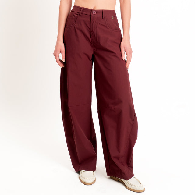 Souvenir-Pantalone GAYA barrel in popeline elasticizzato - india