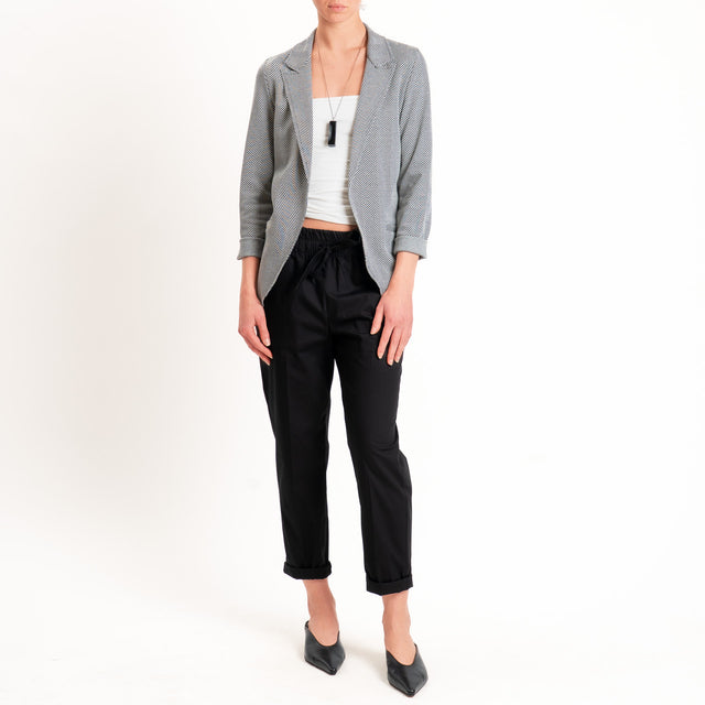 Souvenir-Pantalone cotone elasticizzato con coulisse - nero