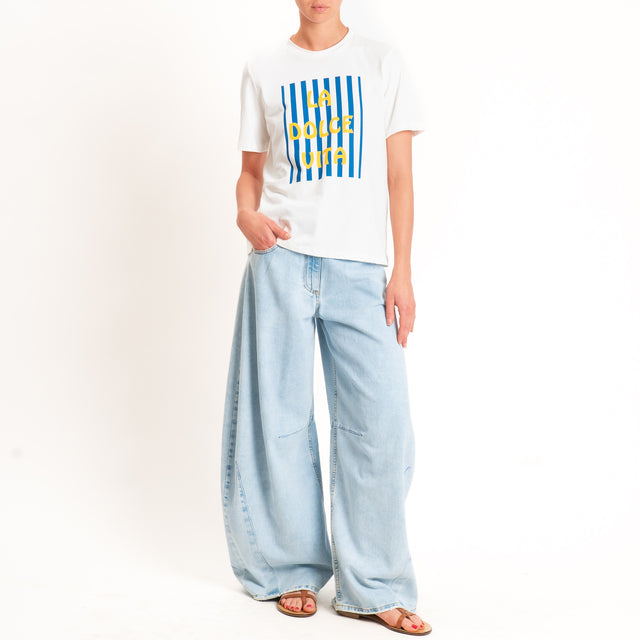 Souvenir-T-shirt "LA DOLCE VITA" - Bianco