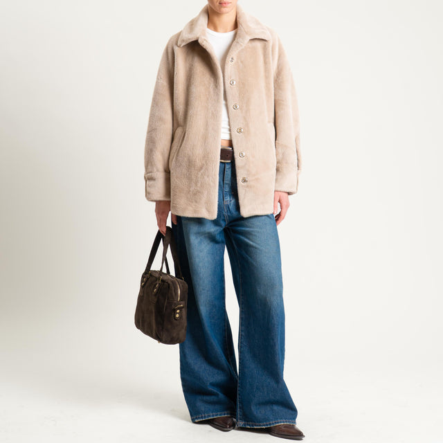 Souvenir-Ecopelliccia con tasche - beige