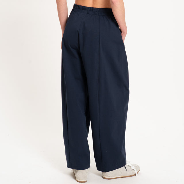 Souvenir-Pantalone punto milano elastico in vita - blu