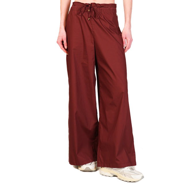 Souvenir-Pantalone popeline con coulisse - Bordeaux