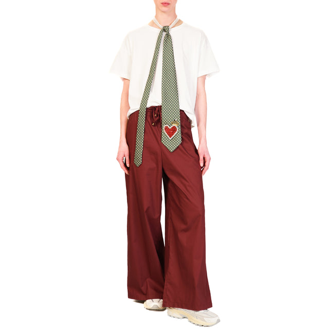 Souvenir-Pantalone popeline con coulisse - Bordeaux
