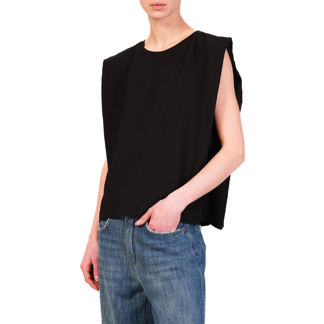 Blusa sin mangas de recuerdo - Negra