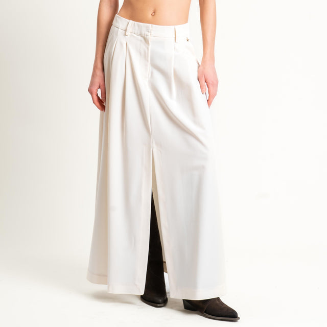 Souvenir-Gonna spacco davanti con pinces - panna