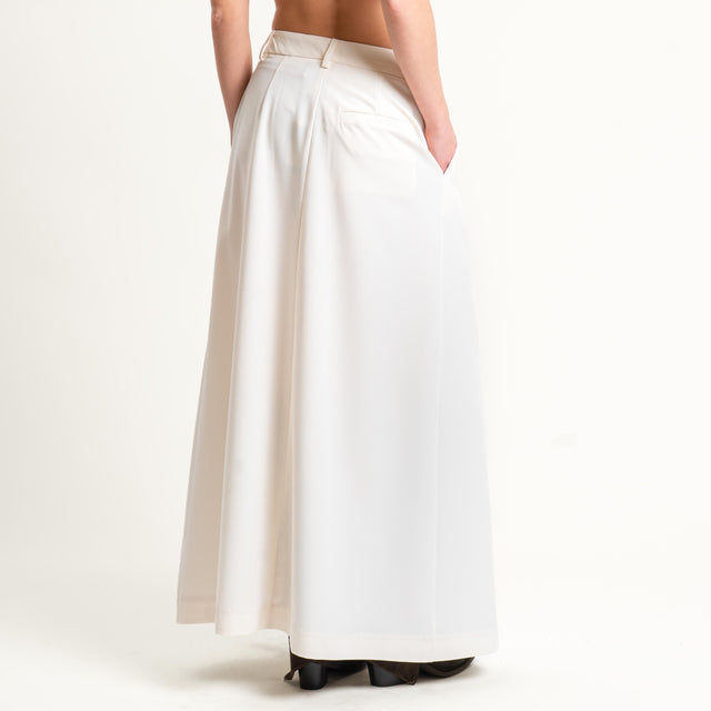 Souvenir-Gonna spacco davanti con pinces - panna