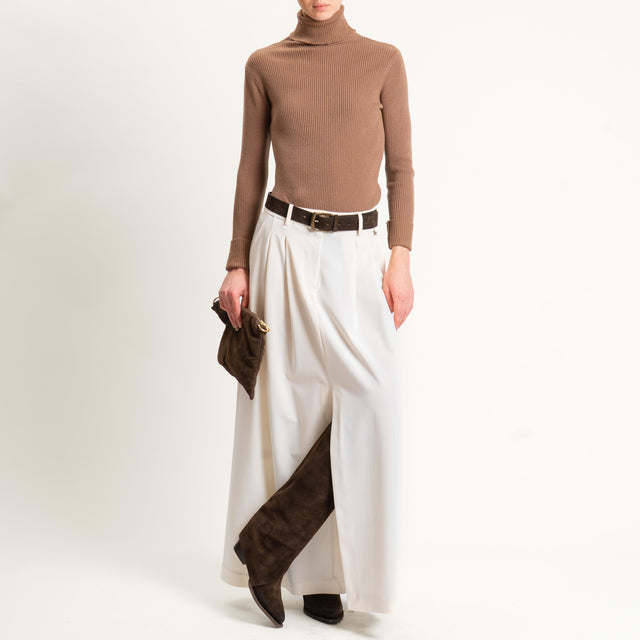 Souvenir-Gonna spacco davanti con pinces - panna