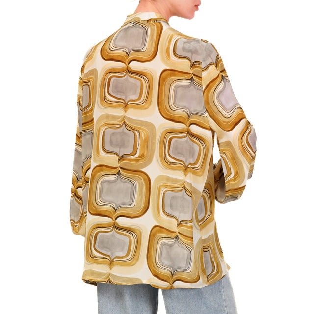 Camisa con estampado óptico de recuerdo - leche/gris/beige
