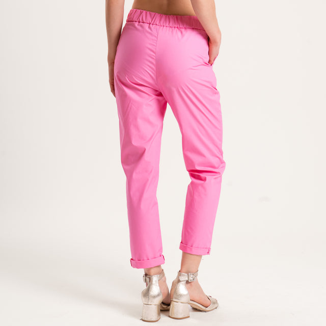 Souvenir-Pantalone popeline elastico dietro - pink