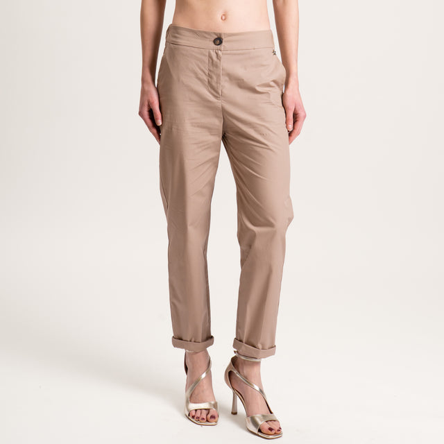 Souvenir-Pantalone popeline elastico dietro - safari