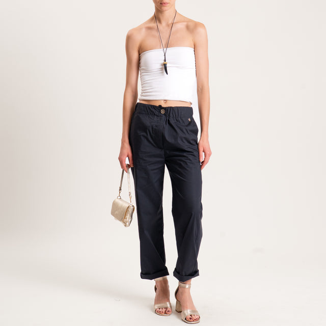Souvenir-Pantalone cotone super light elasticizzato - nero