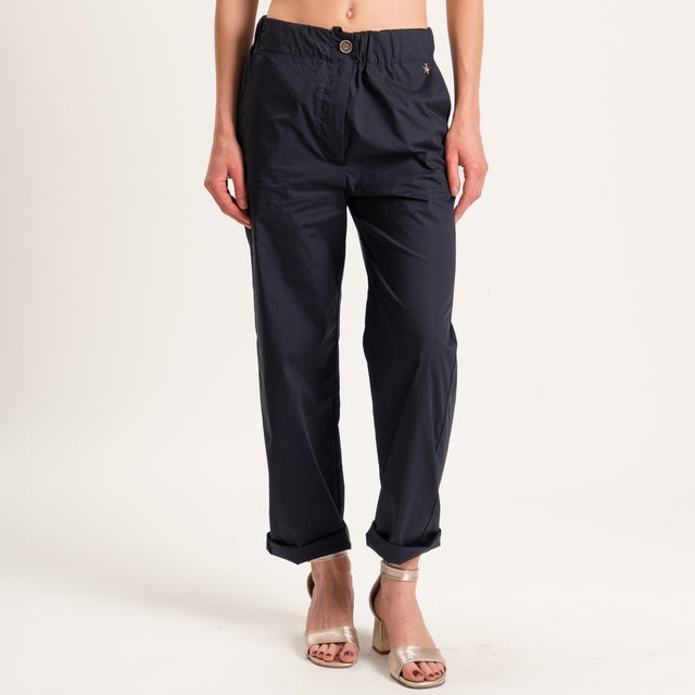 Souvenir-Pantalone cotone super light elasticizzato - nero