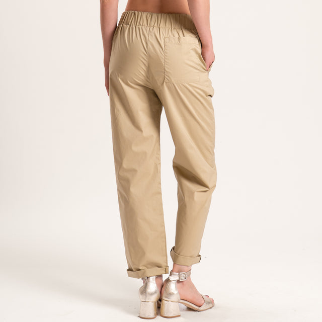 Souvenir-Pantalone cotone super light elasticizzato - safari